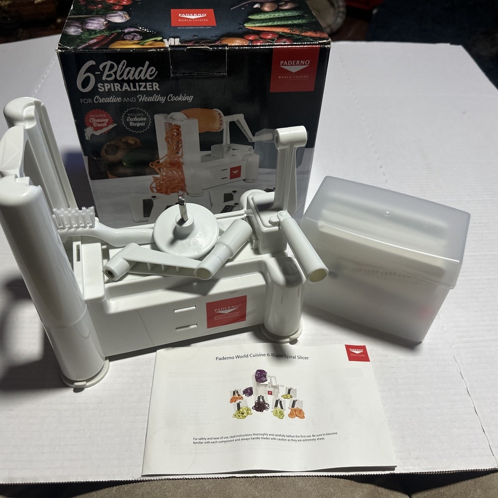 Paderno World Cuisine Spiralizer Pro 4 Blade Vegetable Slicer Shredder NICE
